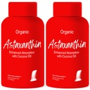 Avancerad Bionetix 2 Pack Triple Strength AstaQuilTM Astaxanthin 12mg High Bioavailability Formel, 120 Softgels Organic Coconut Oil för förbättrad Absorption. Kraftfull Antioxidant Eye Joint Heart Health