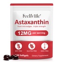 Astaxanthin 12mg (120 Softgels) - Premium Astaxanthin Antioxidant Supplements - Stöder Eye, Intern Circulation, Immune & Skin Health - Fresh Microalgae Source - Non-GMO & No Gluten