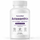 Nutrawell Astaxanthin - Daglig antioxidant Wellness-tillägg med naturligt källad Astaxanthin Clean Formel för aktiv vuxenlivsstil Lätt att ta kapslar - 90 Softgels (1)