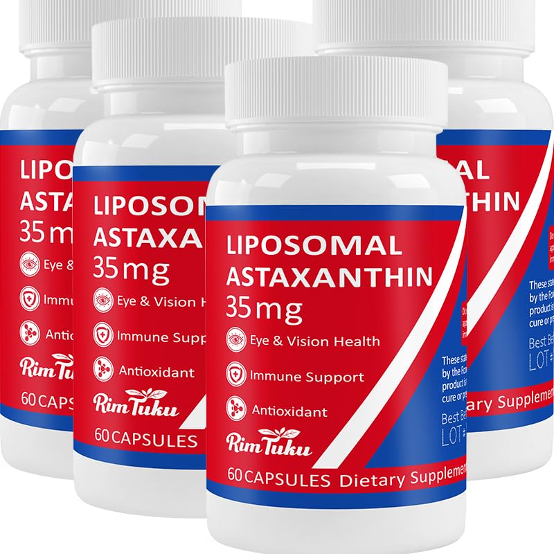35mg Liposomal Astaxanthin Supplement - Kraftfull Antioxidant Support för hud, gemensam och ögonhälsa - naturlig anti-aging Formel med ren Astaxanthin - Vegan, icke-GMO, 240 kapslar