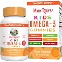 MARYRUTHs Vegan Omega 3 Gummies för barn 2 +, 2 månaders leverans, sockerfri, Omega 3 Supplement med vitamin C, Flaxseed Oil, Immune Support, Essential Nutrient ALA, No Fish Taste, 60 Count