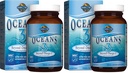 Garden of Life Oceans 3 Utöver Omega-3 med OmegaXanthin, EPA, DHA Supplements, Fiskolja med 1200 mg Omega 3, Astaxanthin & Brown Seaweed Extract - 60 Softgels, (Pack of 2)