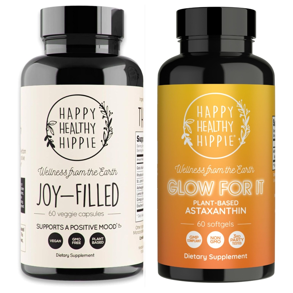Happy Healthy Hippie Glow för det Astaxanthin Supplement & Joy-Filled Mood Support Supplement