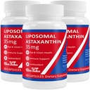 35mg Liposomal Astaxanthin Supplement - Kraftfull Antioxidant Support för hud, gemensam och ögonhälsa - naturlig anti-aging Formel med ren Astaxanthin - Vegan, icke-GMO, 180 kapslar