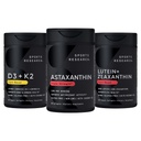 Sports Research® Antioxidant Support Pack w/Astaxanthin 12mg, Vitamin D3 5000iu + K2 100mcg och Lutein 20mg + Zeaxanthin 4mg Supplements - Vegan Certified · Non-GMO · Gluten & Soy Free