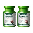2 flaskor Astaxanthin 6 mg, Premium Astaxanthin Supplement med antioxidantaktivitet, stöder öga, hud, gemensam och immunsystemhälsa. Färsk Microalgae Source, Non-GMO, glutenfri - 120 mjukgels