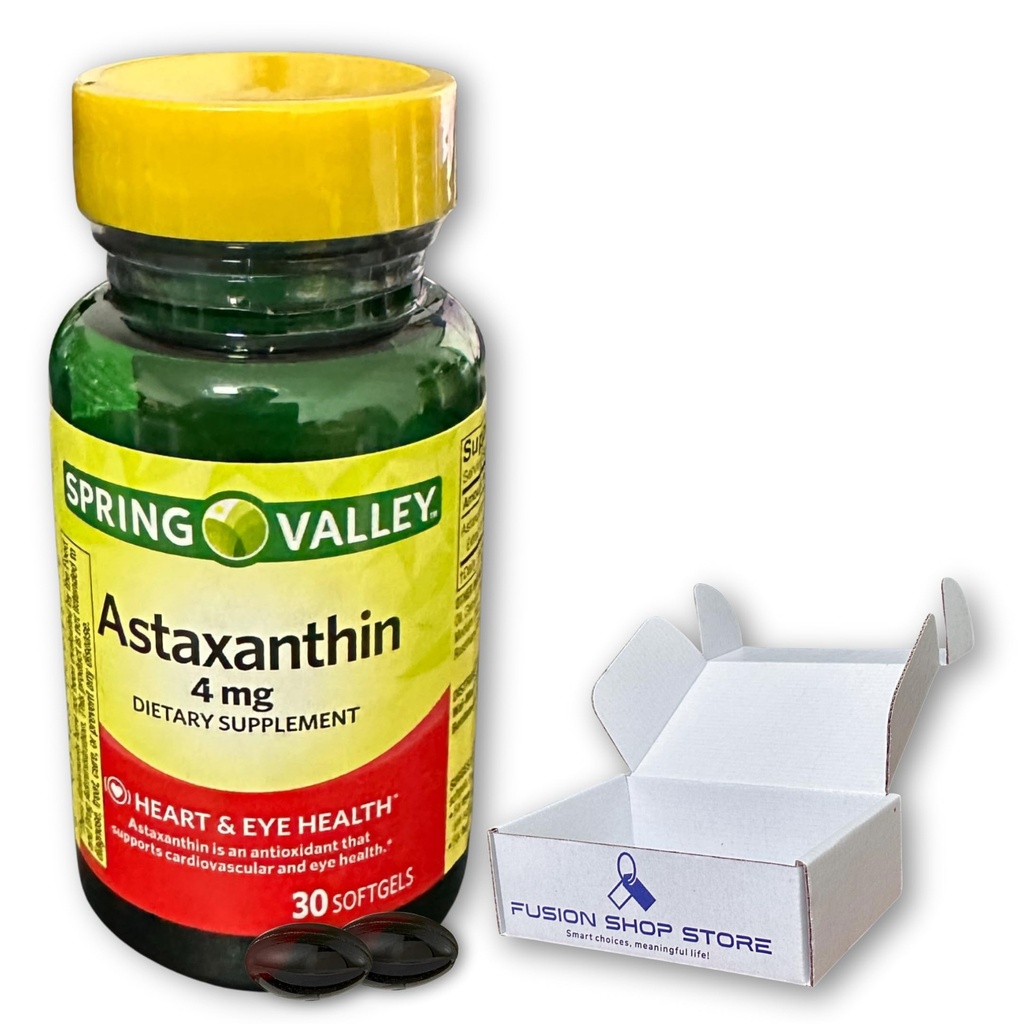 Astaxanthin 4 mg-30 Softgels (Pack of 1), Boxed by Fusion Shop Store