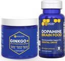 NATURAL STACKS Ginkgo Biloba + Dopamine Brain Food Bundle - Stöder Focus & Mental Drive * - 120 Total Capsules