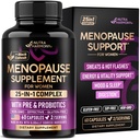 Klimakteriet kosttillskott för kvinnor - Dong Quai, Black Cohosh, Pre & Probiotics - Sweats & Hot Flashes Relief - Digestion, Sleep & Mood Support - 25-i-1 Perimenopause Complex - Tillverkad i USA - 60 kapslar