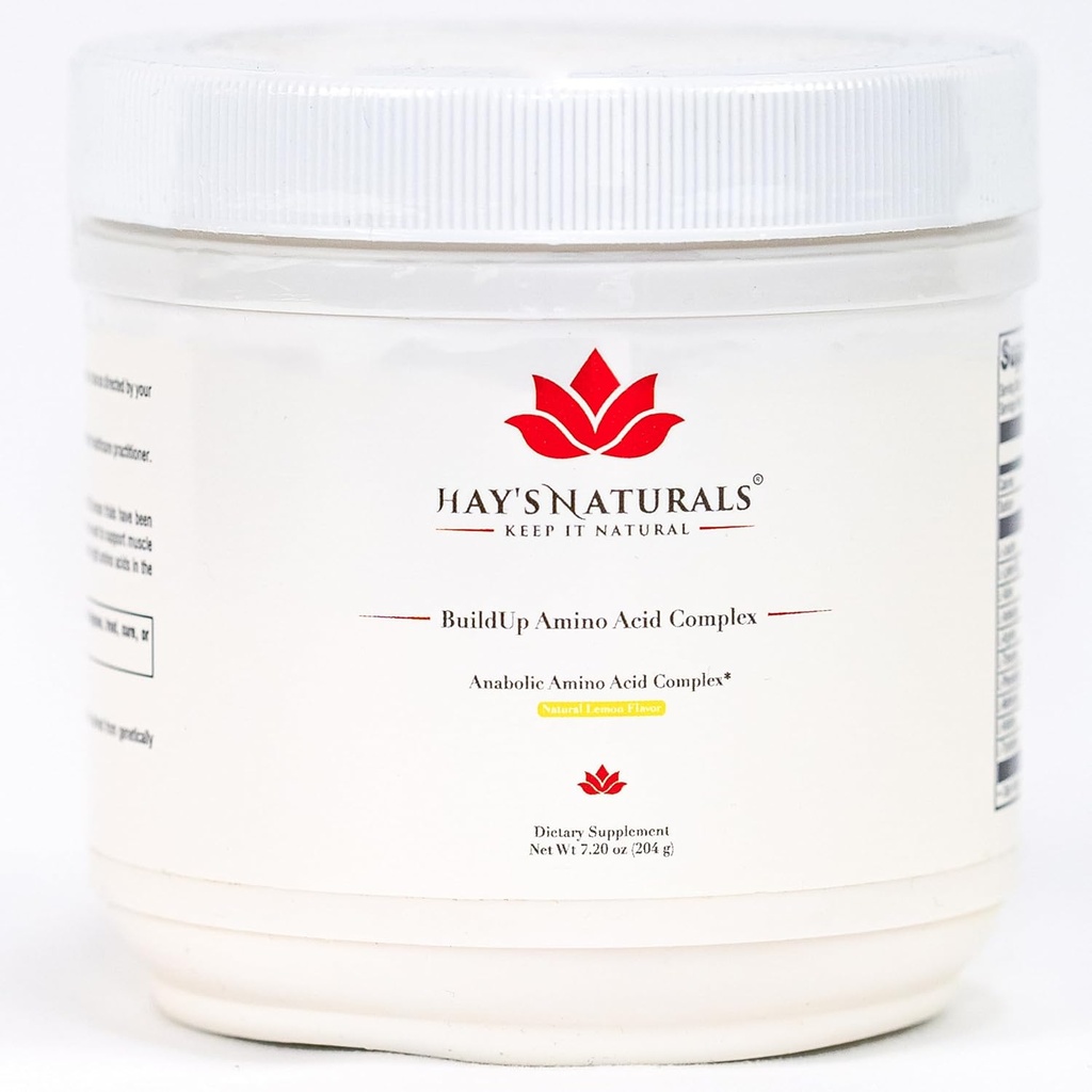 Hay's Naturals BuildUp - Advanced Amino Acid Complex | BCAA Powder med alla viktiga aminosyror för Lean Muscle Growth, förbättrad styrka och återhämtning | 30 portioner | National Lemon Flavoring