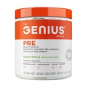 Genius Pre Workout Powder, Sour Apple - All-Natural Nootropic Pre-Workout & Caffeine-Free Nitric Oxide Booster Supplement with Beta Alanine & Alpha GPC - No Artificial Flavors, Sweeteners, or Dyes