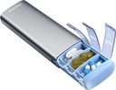 Vaydeer Metal Travel Pill Organizer, 7 Day Weekly Pill Box, Large Capacity Daily Cute Pill Case for Supplements, Pills, Vitamins and Medication (Small,Gunmetal)