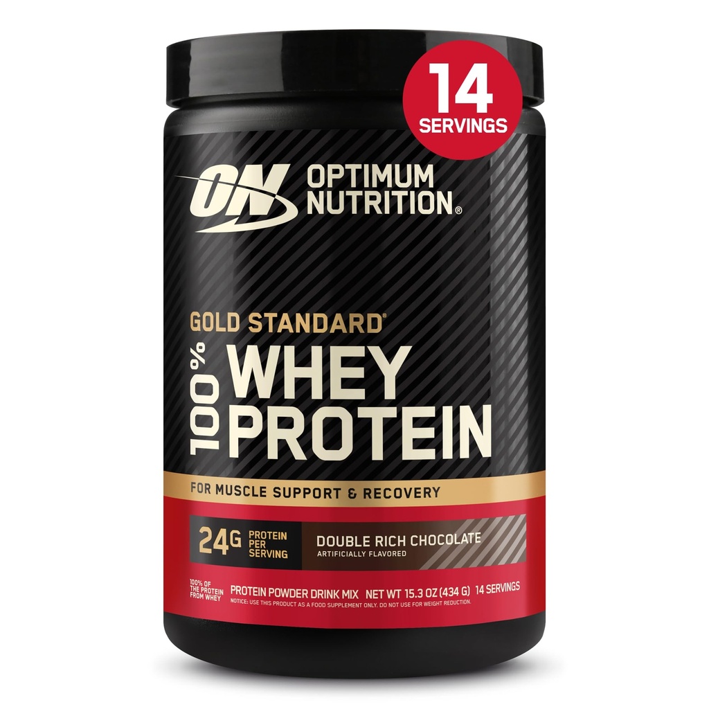Optimum Nutrition Gold Standard 100% Whey Protein Powder, Double Rich Chocolate, 1 pund (Pack av 1)