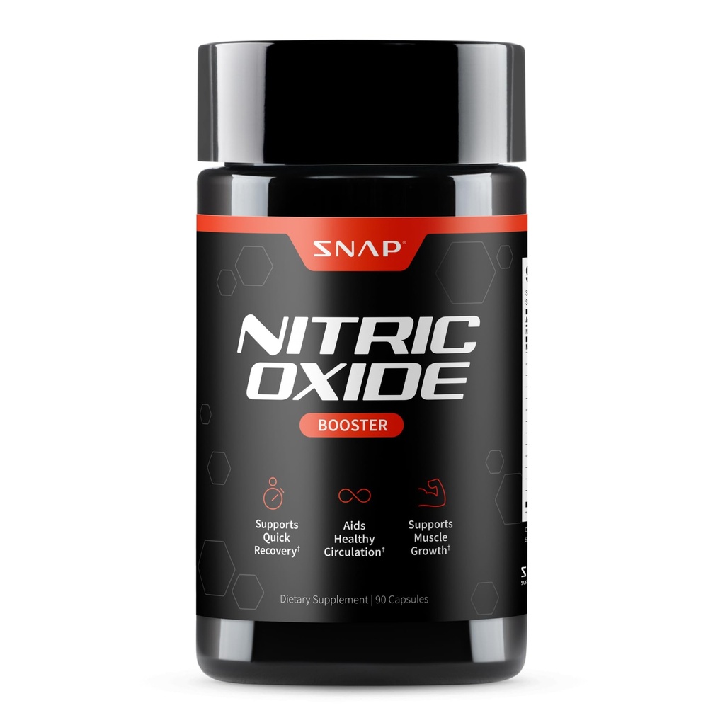 Snap Supplements Nitric Oxide Booster Pre Workout, Muscle Builder - L Arginine, L Citrulline 1500mg Formel, Tribulus Extract & Panax Ginseng, Styrka & Uthållighet (90 kapslar)