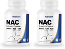 Nutricost N-Acetyl L-Cysteine (NAC) 600mg, 120 vegetariska kapslar - Icke-GMO, Gluten Free, Vegetarian Caps (Pack of 2)