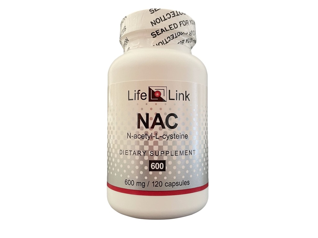 LifeLink NAC (N-Acetyl L-Cysteine) | 600 mg x 120 kapslar | Antioxidant, Anti-Aging, immunitet | Gluten Free & Non-GMO | Made in the USA