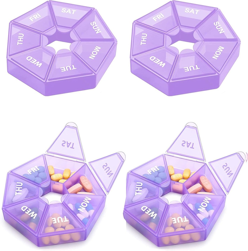 Weekly Pill Organizer Large 7 Day Pill Box Organizer Daily Medicine Case för vitamin Fish Oil Pills Supplements Arthritis Friendly