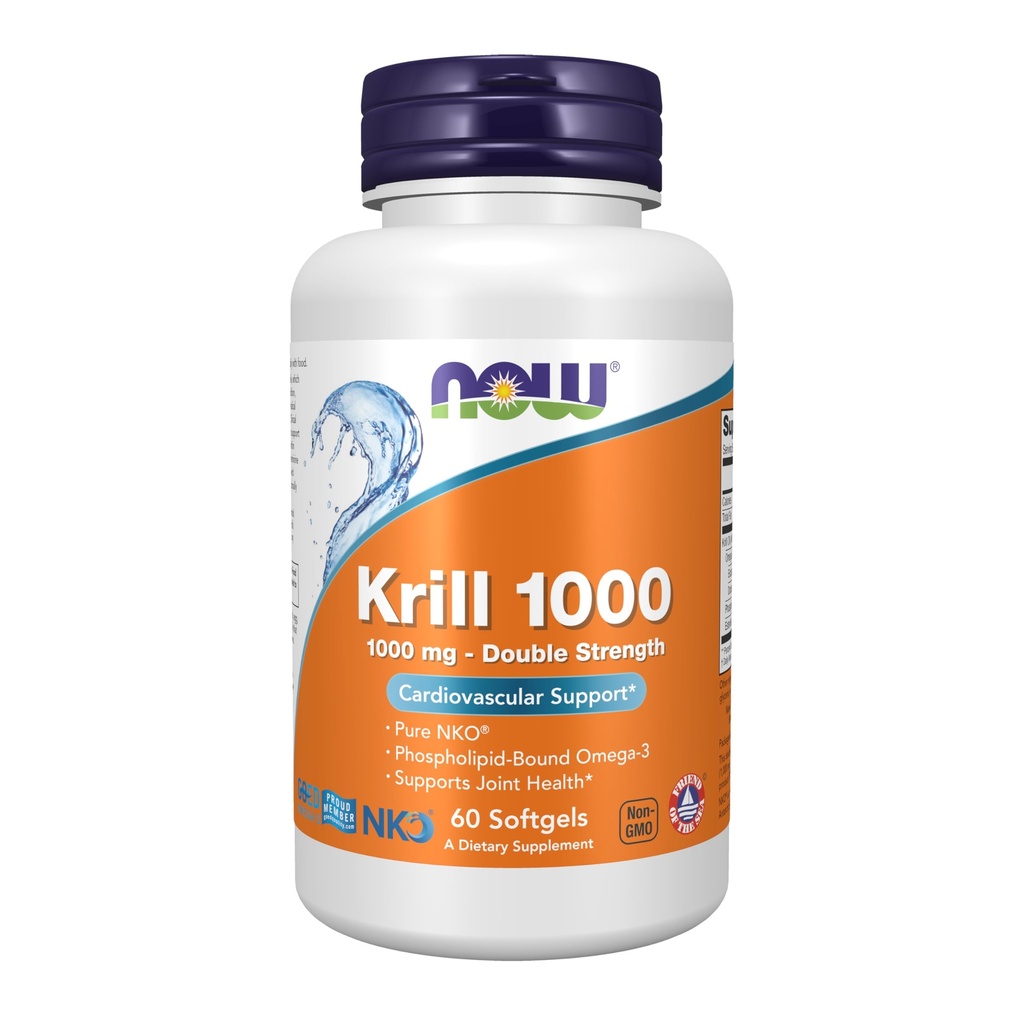 Nu livsmedelstillskott, Neptune Krill, dubbel styrka 1000 mg, Fosfolipid-Bound Omega-3, 60 Softgels