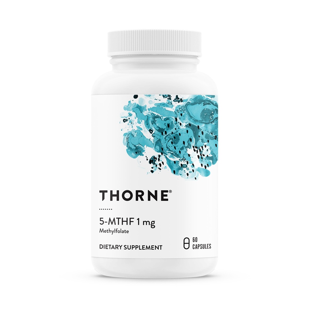THORNE - 5-MTHF - Methylfolate (Active B9 Folate) Supplement - Stöder Cardiovascular Health, Fetal Development, Nerve Health, Methylation & Homocysteine Levels * - 60 Servings - 5-MTHF 1mg