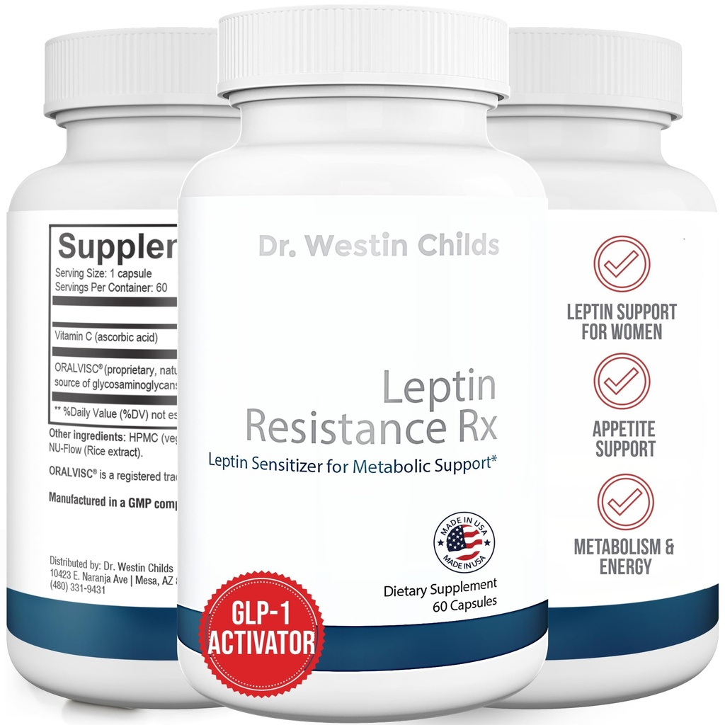 Dr Westin Childs | Leptin Resistance Rx - Natural Leptin Sensitizer Support Supplement för kvinnor för sköldkörtel, metabolisk hälsa, vitalitet, energi, fokus med glykosaminoglykaner, vitamin C - 60 ct