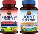 Vitalitown Magnesium + Glukosamin Chondroitin MSM Bundle (Pack of 2) | Magnesium Complex (punkt 1) & Joint Support * (punkt 2) | 120 Magnesium kapslar och 90 gemensamma kapslar