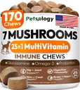 Turkey Tail Mushroom for Dogs - 170 Chews - Lion’s Mane - Shiitake - Reishi - Buddy Immune Support Guard - Mushroom Supplement for Dogs Lumps and Bumps Glucosamine, Health Vitamins Multivitamin