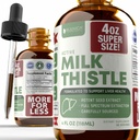 Rejuvica Health Active Milk Thistle 4oz XL Super Size - Advanced Milk Thistle Seed Liquid Extract Drops - Kan stödja levern - Vegan Sugar Free Non GMO Tincture