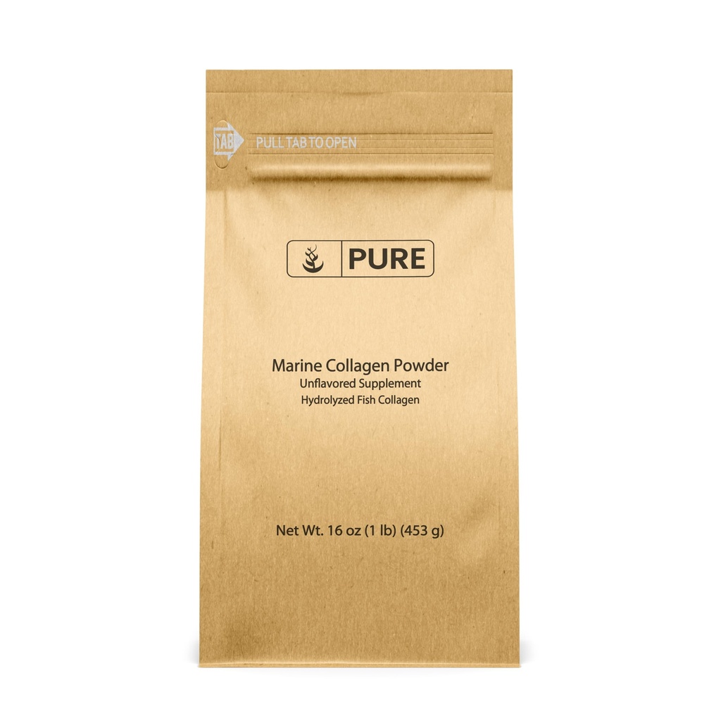 Rena originalingredienser Marine Collagen Powder (1 lb) Natural & Unflavored, Protein Peptides, Återförsäljbar Bag