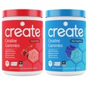 Skapa kreatinmonohydrat Gummies - Rocket Pop Duo - Blå Raspberry & Sour Cherry - Kreatin Gummies för kvinnor och män, NSF Certified, 3rd Party Tested, Anti-Melting Formel, 180 greve (2-Pack)