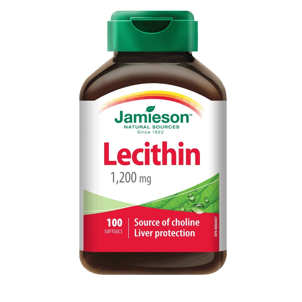 Jamieson Lecithin 1,200 mg, 100 Softgels - Källa av kolin leverskydd