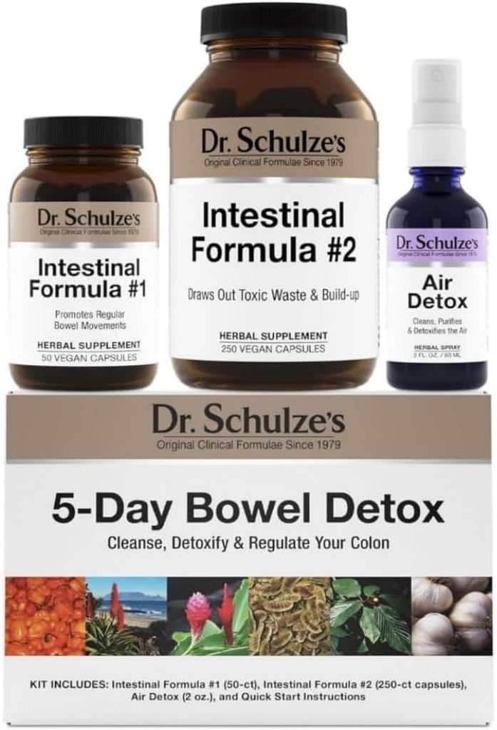 Dr Schulze | 5-dagars tarm Detox | Herbal Colon Cleanse | Kan förbättra matsmältningen | Främjar hälsosamma rörelser | Förpackning kan variera