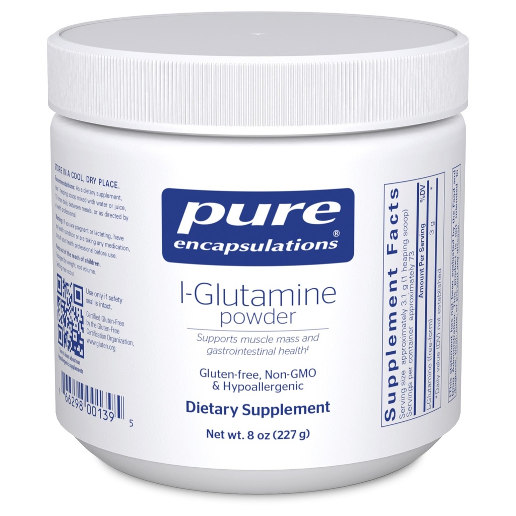 Rena inkapslingar L-Glutaminpulver - Tillägg för immun och Digestive Support, Gut Health och Lining, Metabolism och Muscle Support * - med ren fri Form L-Glutamin - 8 Ounces