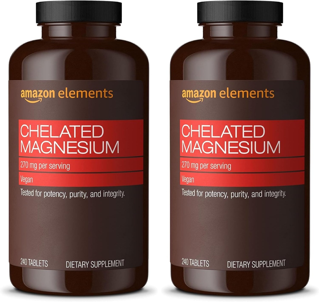 Element - Chelated Magnesium, 240 tabletter, 270 mg per portion, som Magnesium Glycinate Chelate, Vegan (paket med 2)