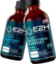 E2H: Liver Support Supplement och Advanced Intestinal Support | Vegan, Non-GMO - 2 Fl Oz Varje (4 Fl Oz Total) - Bundle