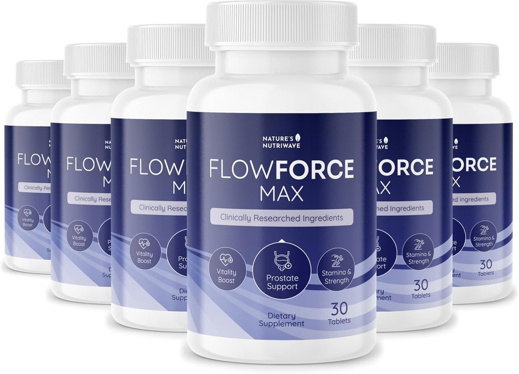 FlowForceMax Herbal Support Supplement - Natural Plant-Based Formel med Saw Palmetto Extract | 30 Chewable Tablets, 6 Month Supply, Made in USA
