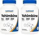 Nutricost Yohimbine HCl 5mg, 240 kapslar (2 flaskor) - Extra styrka - Glutenfri och icke-GMO
