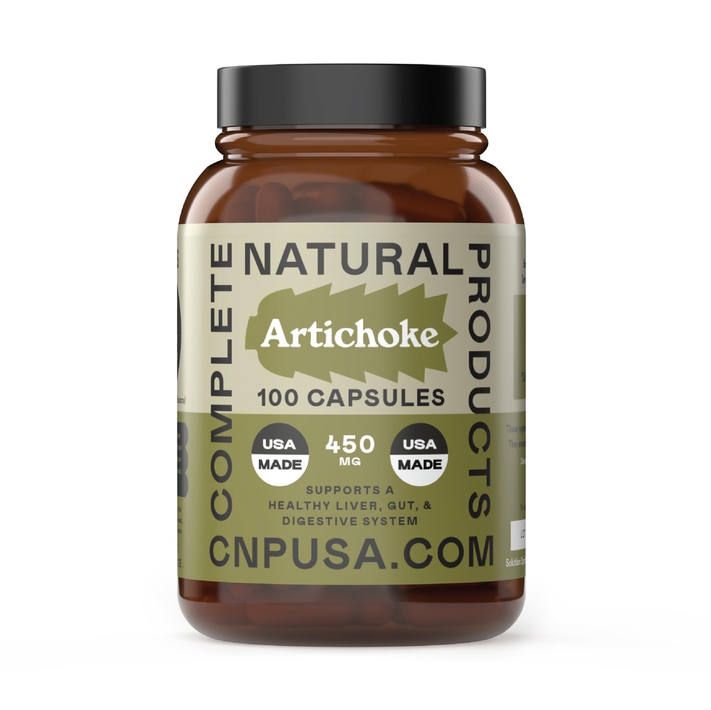 Complete Natural Products Organic Artichoke Capsules 450mg | Vegetarian, Plant-Based Herbal Supplement for Liver & Digestive Support