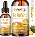 2 Pack Potassium Magnesium Supplement Liquid - High Absorption Calm Magnesium Complex 500mg & Potassium 99mg Plus Calcium, Vitamin D3, Zink för Leg Cramps & Bone & Energy & Immune Support - 2 Fl oz
