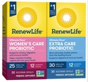 Renew Life Adult Probiotic Supplement Bundle Pack - Women's Care 25B and Extra Care 30B, 30 Count (Pack of 2)