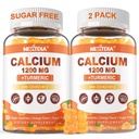 Kalcium 1200 mg med vitamin D3 Gummies - Kalcium + gurkmeja tillskott för kvinnor och män med vitamin K2 B12 - Support Bone & Muscle - Sugar Free - Vegan (120 greve)