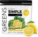 Clean Simple Eats Super Greens Powder, naturligt smaksatta gröna pulver med Chlorella, Spirulina, Superfoods & Prebiotic Fiber, inga artificiella ingredienser, Gluten Free, söt citron smak, 30 portioner