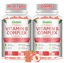 2 Pack 33-i-1 Liposomal Vitamin B Complex Gummies -B1, B2, B3, B4, B5, B6, B7, B8, B9,B12 | Vitamin C, D3,K2|Calcium, Magnesiun, Zink etc. för energi, hjärna, immun, Skin Support & Heart Support