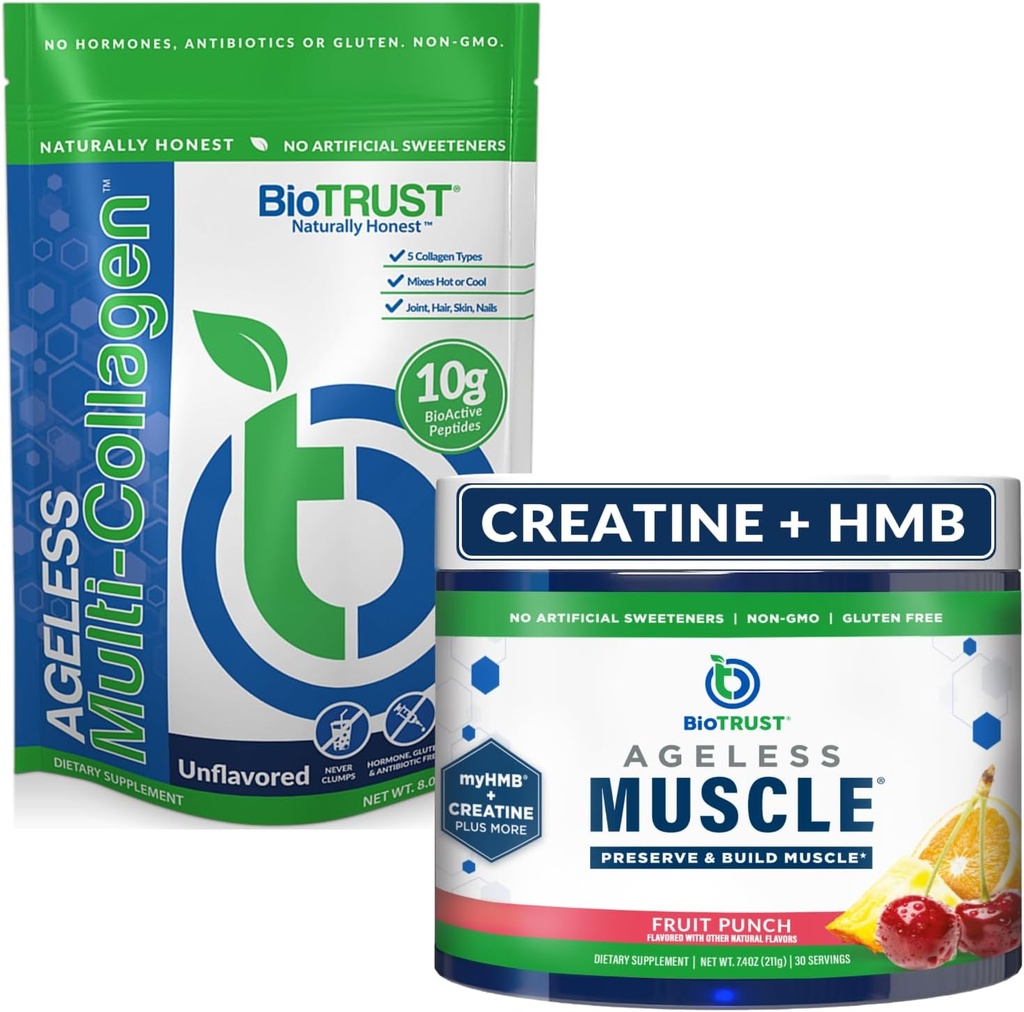 BioTrust Ageless Muscle (Fruit Punch) och Multi Collagen (Unflavored) Bundle