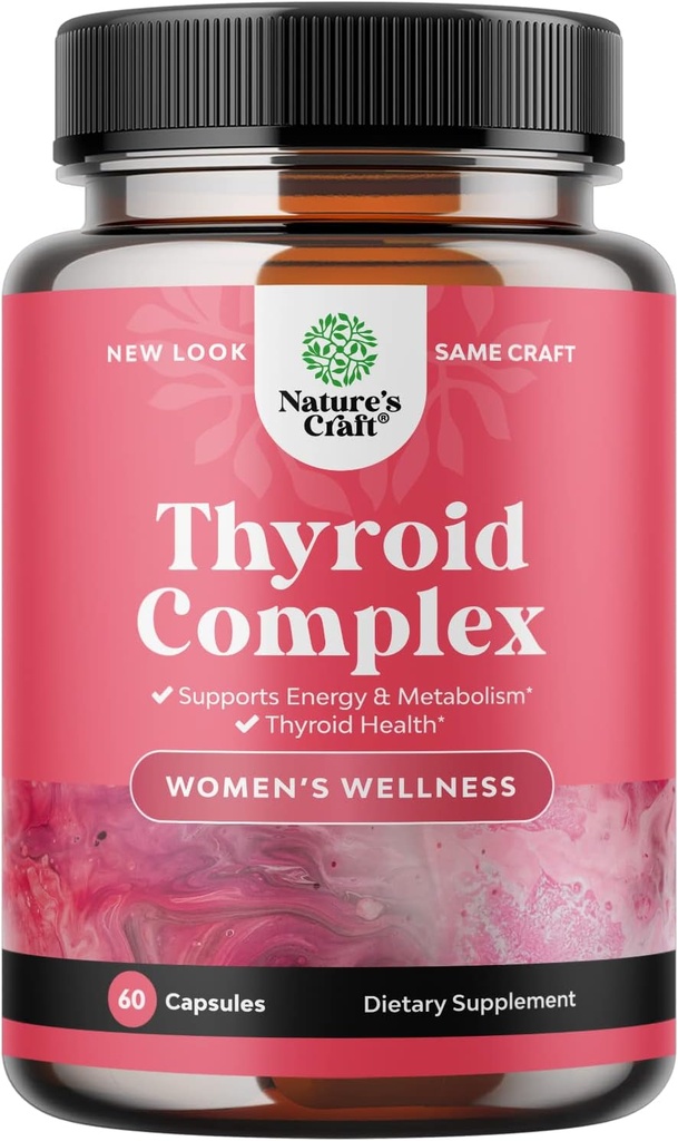 Advanced Thyroid Support för kvinnor med Ashwagandha - Adaptogen Thyroid Supplement med L Tyrosine Rhodiola och Astragalus Root - Non-GMO Balancing Herbal Thyroid Energy Women's Health Supplement