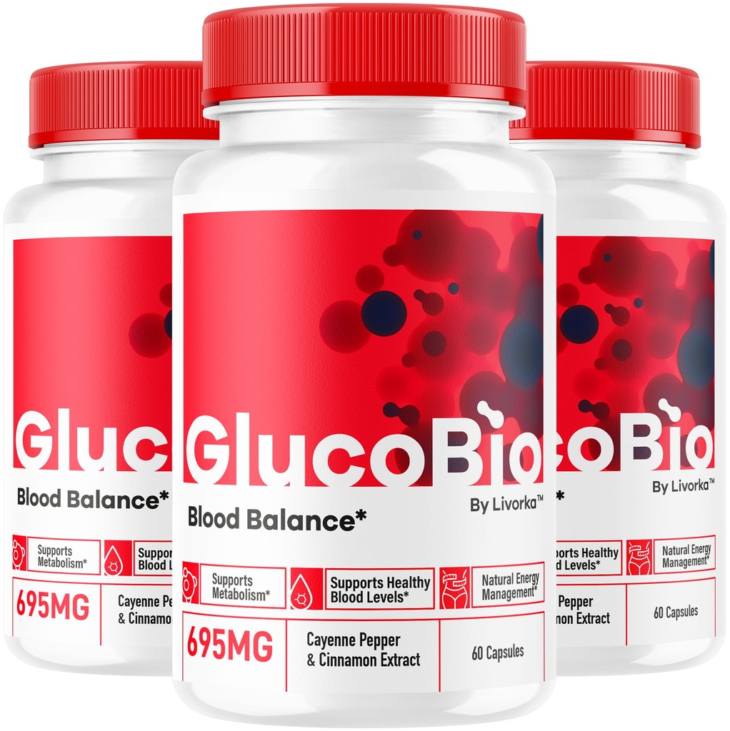 (3 Pack) GlucoBio Capsules - Officiella Gluco Bio Support Pills, Avancerad Formel för övergripande balans, GlucoBio Pills, GlucoBio Supplement, Glucovio Reviews, 90 kapslar för 3 månader