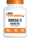 BulkSupplements.com Omega-3 Softgels - från Algal Oil, Algae Oil Omega 3 Supplement - Gluten Free, 1 Softgel per Serving, 180 Count (Pack of 1)