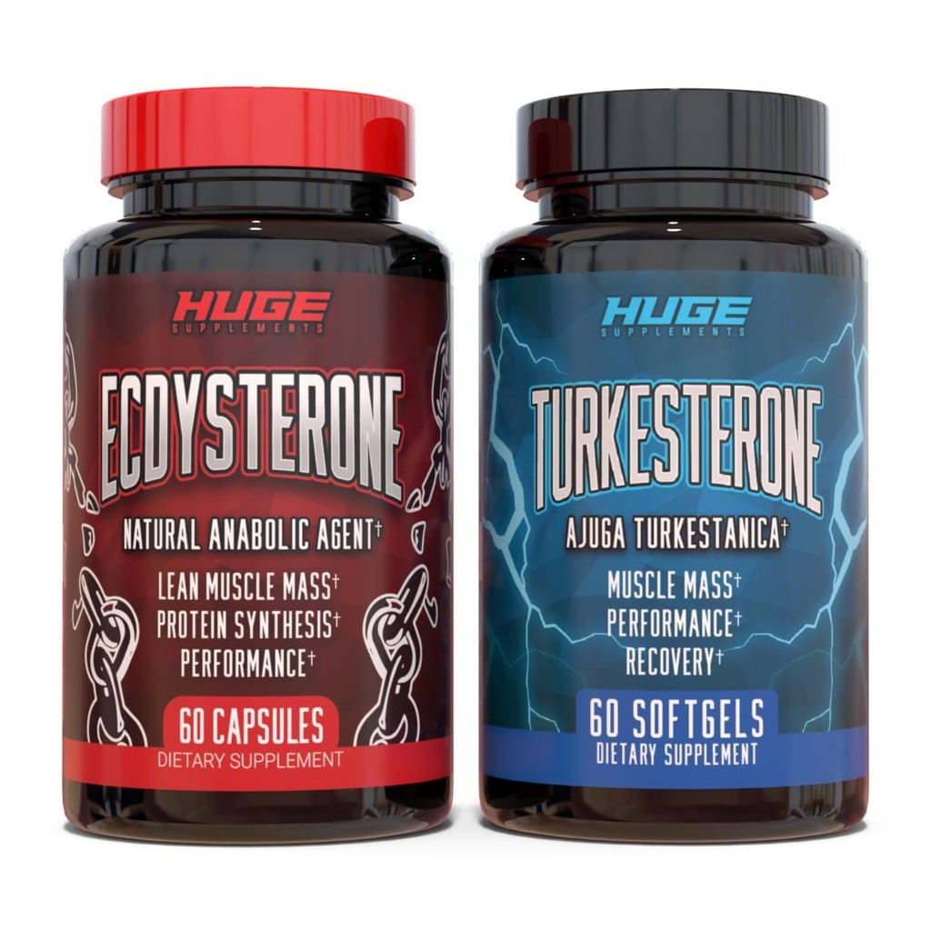 Stora kosttillskott Turkesterone & Ecdysterone Stack, Bygg Muskel & Styrka, Förbättrad Absorption Technology (60 portioner)