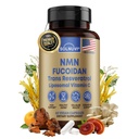 NMN 500mg & Fucoidan with Trans Resveratrol, Liposomal Vitamin C, Chaga, Reishi, Maitake Mushroom Extract - NAD+, Mitochondrial, Healthy Aging Support - 60 Capsules, Non GMO, Gluten Free Supplement