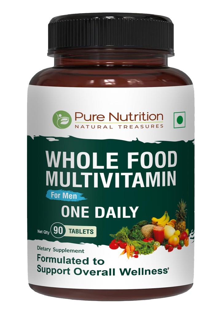 Rena näringsämnen hela mat multivitaminer för män | 90 flikar | One-A-Day | 100% RDA | 24 naturliga vitaminer och mineraler | Alla naturliga växtbaserade mäns multivitamin | 3 månaders leverans
