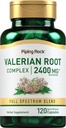 Piping Rock Valerian Root Capsules 2400 mg | 120 greve | Extract Supplement | Herbal Blend | Non-GMO, Gluten Free